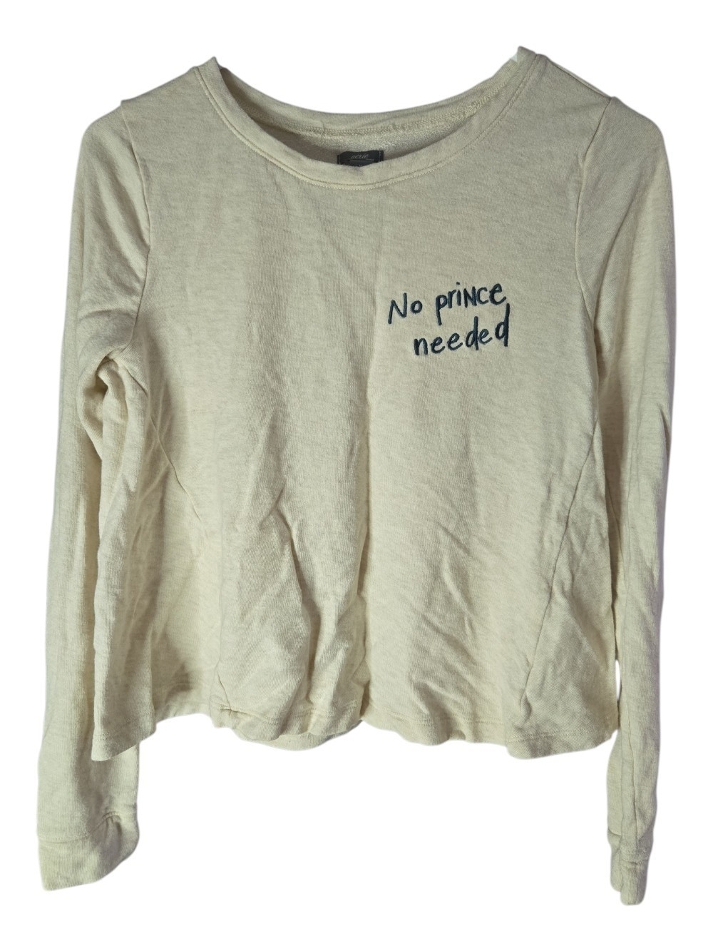 Aerie Cream Long-Sleeve Graphic Sweatshirt - No Prince Needed